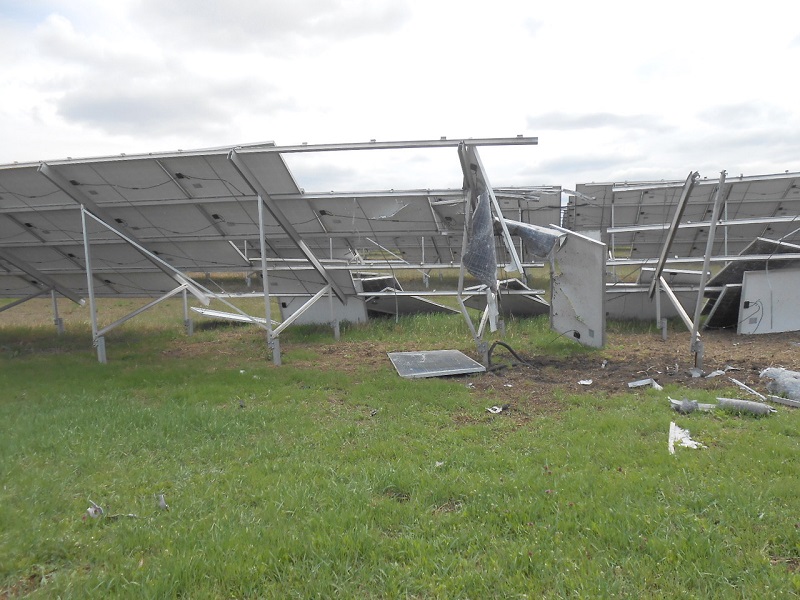 Damaged solar power plant in Ukraine