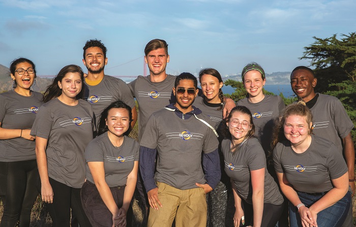 Solar Ambassador Program university team leads meet during the 2019-2020 fall training retreat.