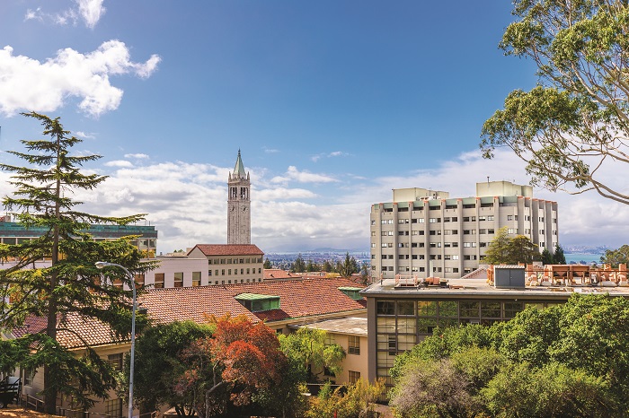 A bell tower overlooks the campus at the University of California, Berkeley