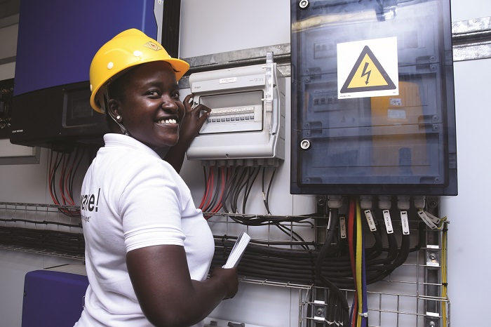Charlene Nagawa worked at the Utilities 2.0 minigrid site in Kiwumu, Nakasajja, in the Mukono District of Uganda.