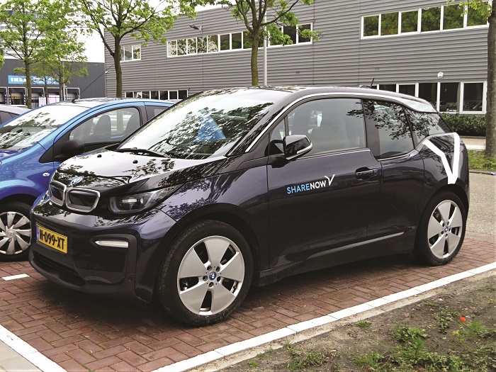 A BMW 2020 i3 has been used by ShareNow in Amsterdam.
