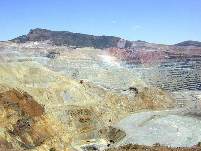 The Chino open-pit copper mine is outside Silver City, New Mexico. The current pit was opened in 1909.