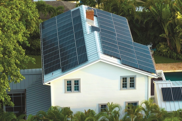 Rooftops covered with solar panels are becoming more common as renewable energy is adopted in the United States.