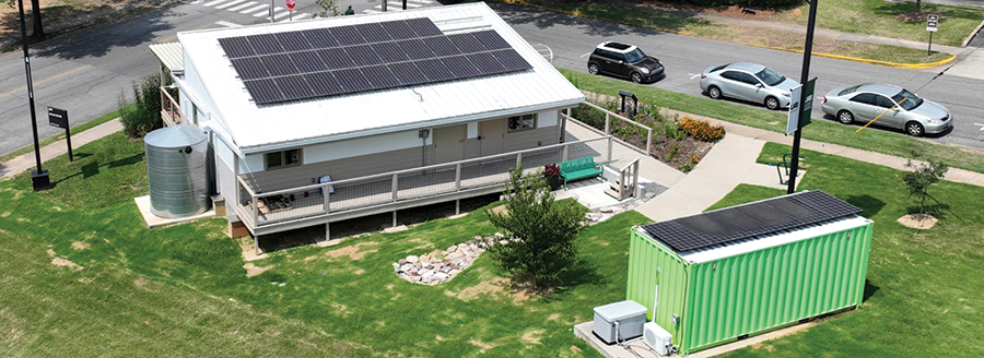 The UAB Solar House’s backyard.