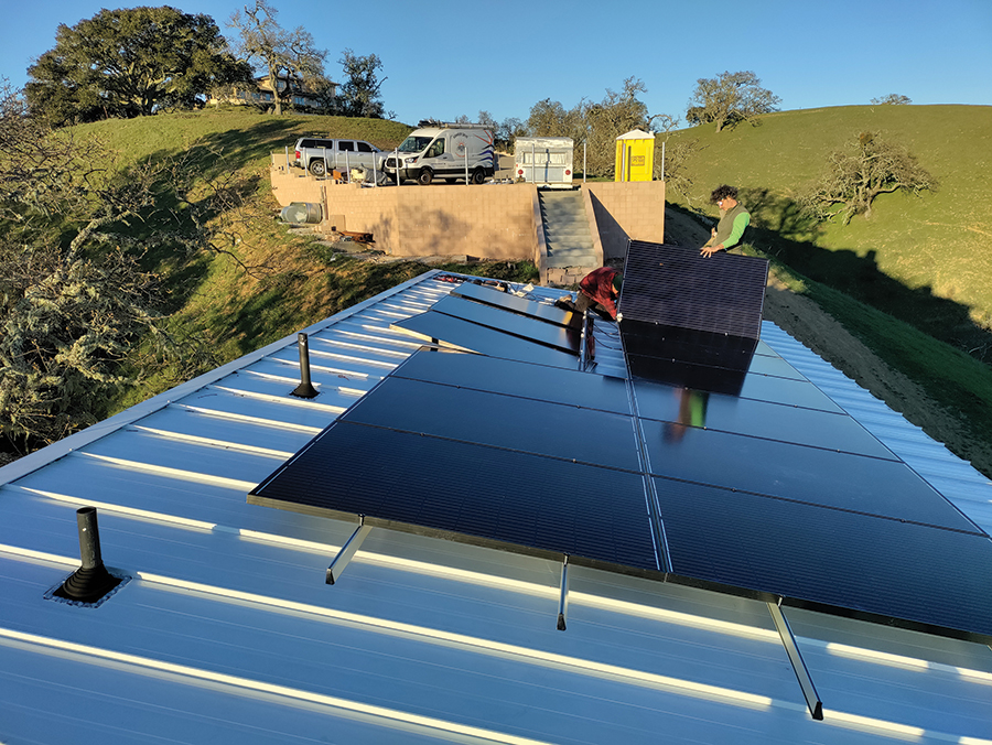 Ian Denchasy’s rooftop solar installation in progress. The project shows how guided DIY customers can take an active role in installing their system while relying on professional design, equipment selection, and technical support.