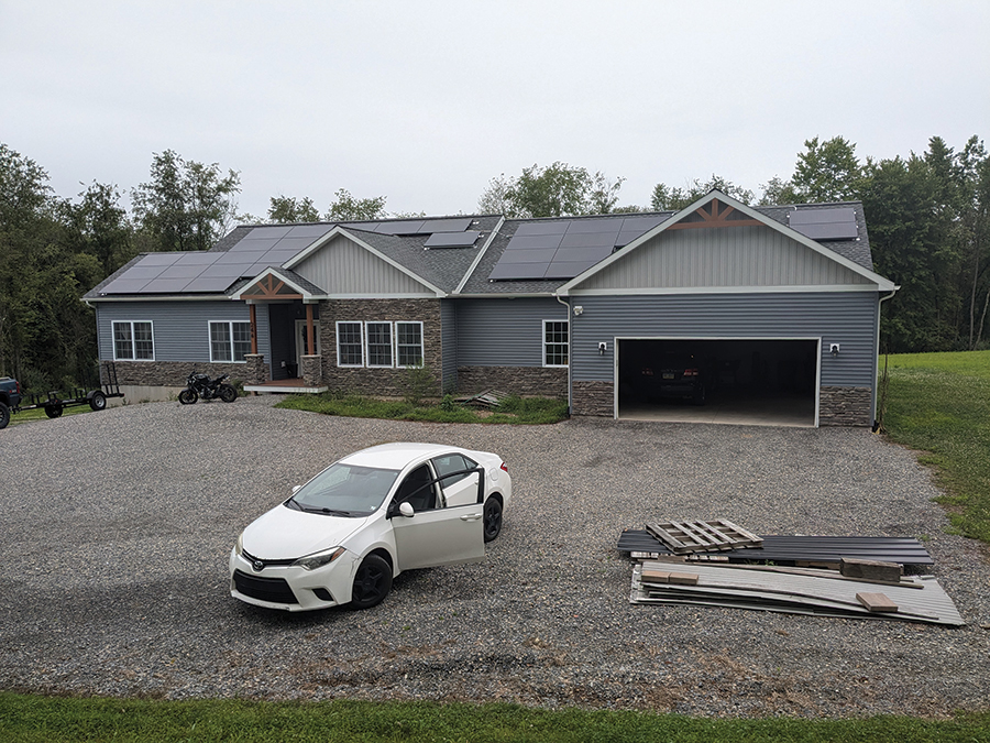 Tyler Hartline’s residential rooftop solar installation. Rooftop projects like this show how guided DIY solar can fit into a conventional home setting when the system is professionally designed and installed according to the project plan.